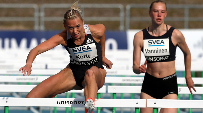 Jaunā pasaules līdere 100 m barjersprintā - somiete Annimari Korte. Foto: Juha Tamminen / AOP.