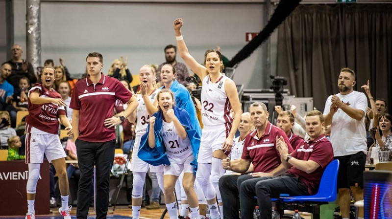 Latvijas basketbolistes un treneri. Foto: FIBA