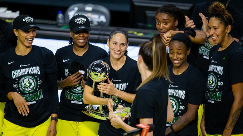 Sjū Bērda un "Seattle Storm": ceturtais triumfs WNBA čempionātā. Foto: USA Today/Scanpix