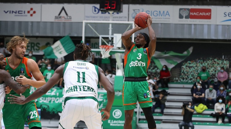 Kendriks Pērkinss Eirokausa izbraukuma spēlē pret "Nanterre". Foto: Nanterre