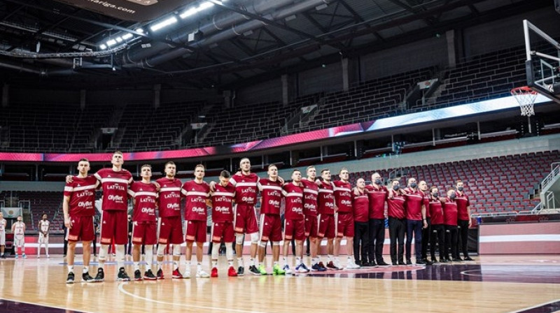 Latvijas vīriešu basketbola izlase. Foto: LBS