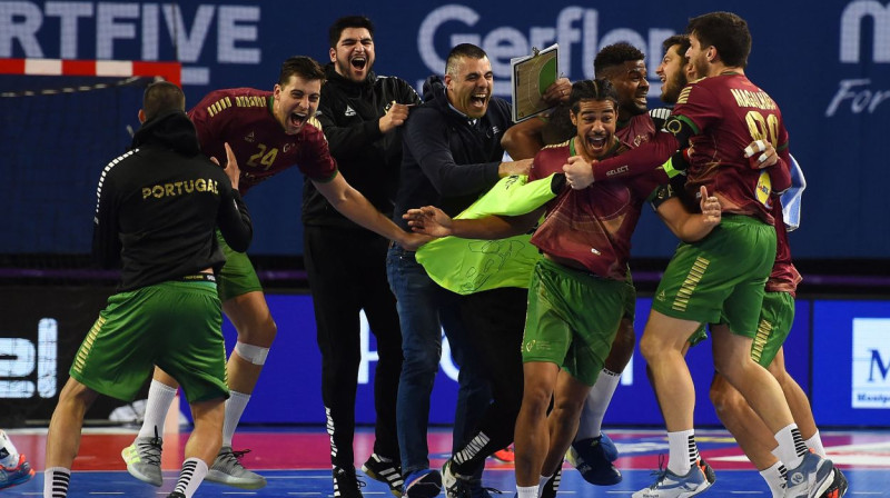 Portugāles handbola izlases prieki. Foto: Sylvain Thomas/AFP/Scanpix