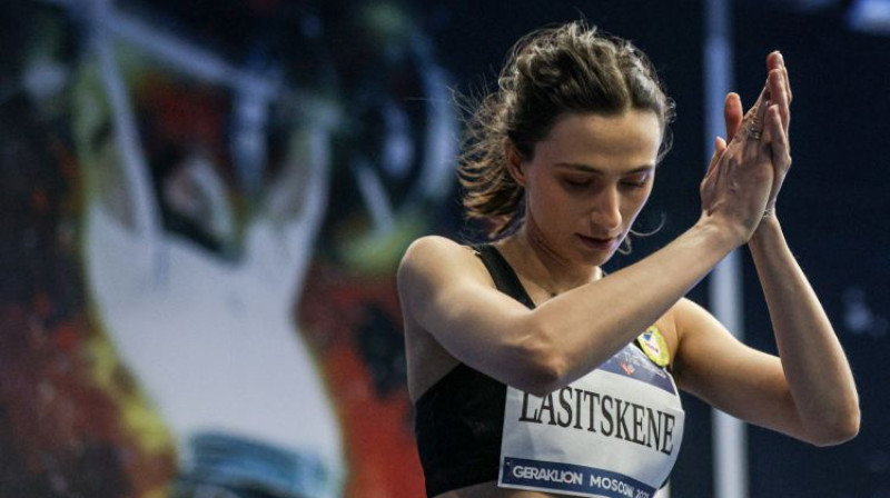 Krievijas sportiste Marija Lasickene par pasaules čempioni 2019. gadā kļuva, startējot zem neitrālā karoga. Foto: Sergei Bobylev/TASS/Scanpix