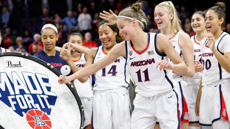 Māra Mote: pirmā Latvijas basketboliste NCAA čempionāta finālā. Foto: Arizona