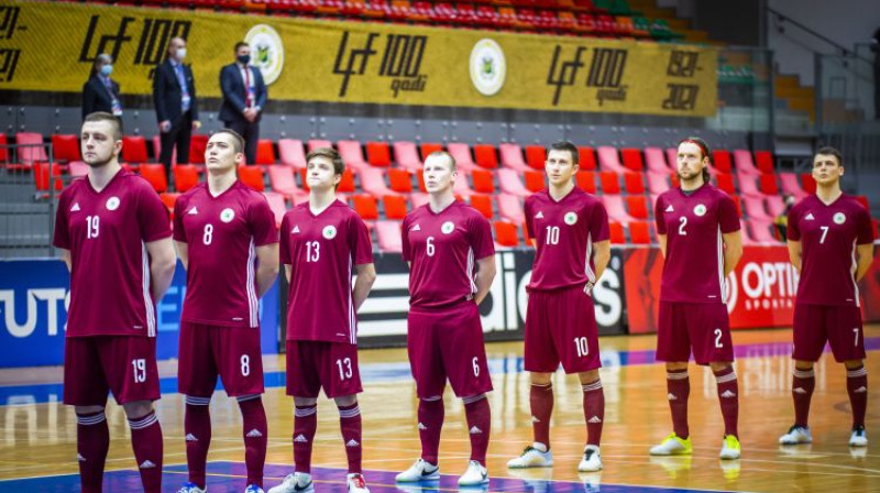 Latvijas telpu futbola izlase. Foto: LFF