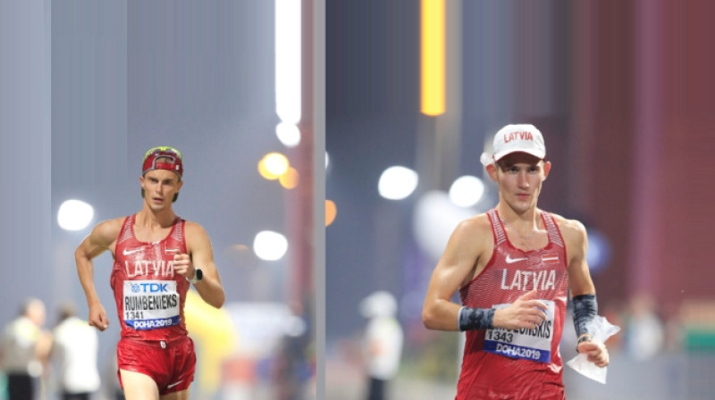 Latvijas labākie soļotāji Arnis Rumbenieks un Ruslans Smolonskis. Foto: athletics.lv