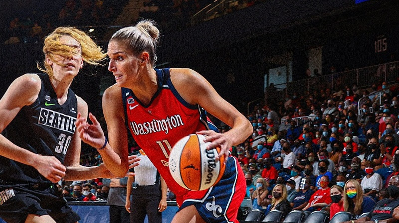 Elena Delle Donne 2021. gada 22. augustā. Foto: Mystics