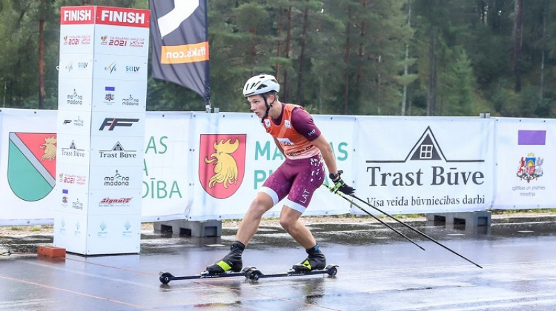 Finišē otro vietu ieguvušais madonietis Lauris Kaparkalējs. Foto: Agris Veckalniņš/Madona.lv