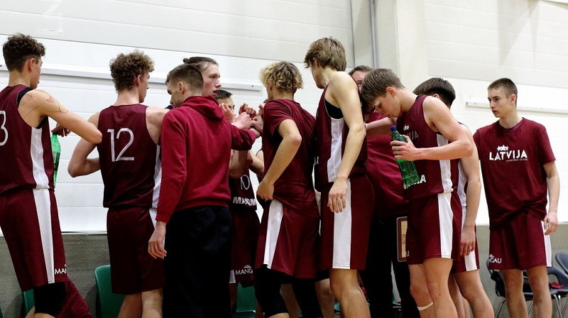 Latvijas U16 basketbola izlase. Foto: Siim Semiskar