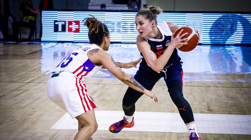 Marina Goldireva 2022. gada 14. februārī Santodomingo. Foto: FIBA