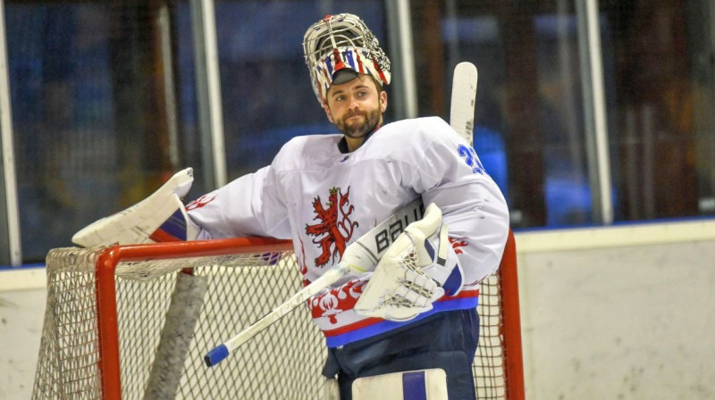Luksemburgas hokeja izlases vārtsargs Filīps Lepāžs. Foto: IIHF