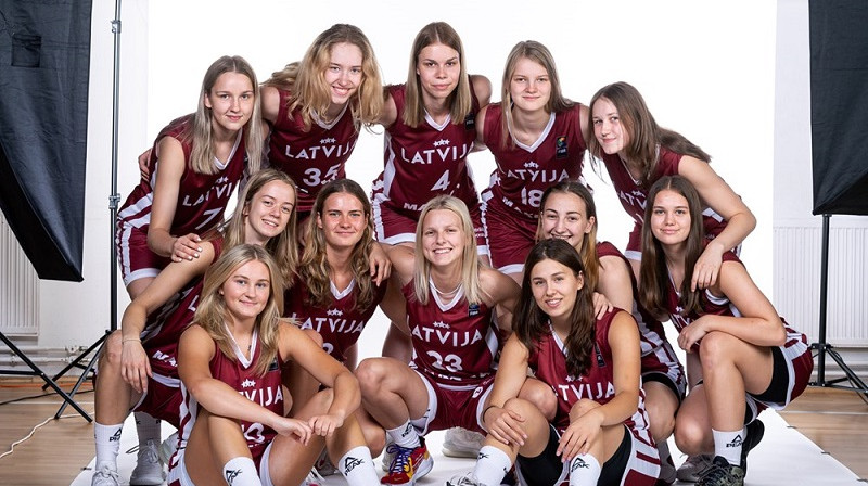 Latvijas U20 meitenes 2022. gada 7. jūlijā. Foto: FIBA