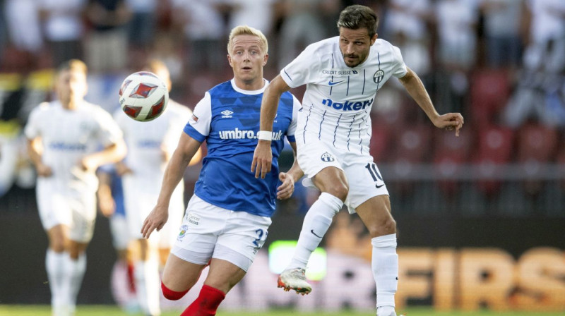 Šveices "Zürich" pret Belfāstas "Linfield". Foto: Ennio Leanza/EPA/Scanpix