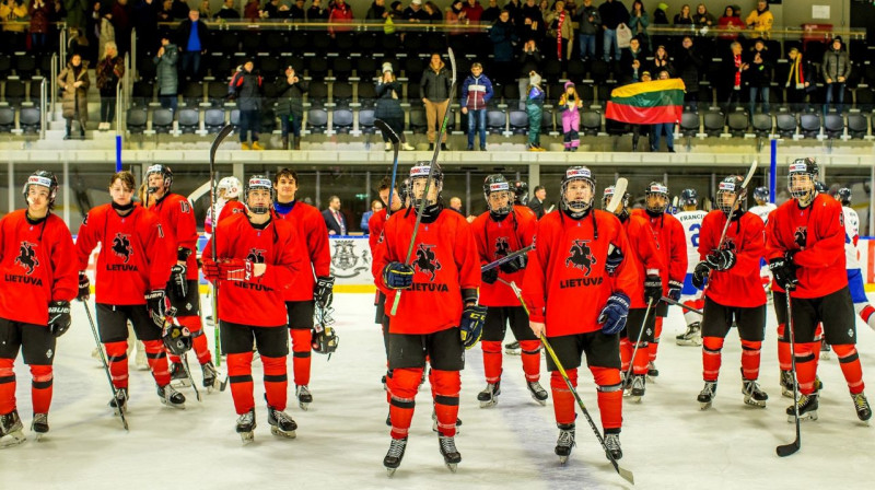 Lietuvas U20 valstsvienības hokejisti. Foto: Hockey Lietuva