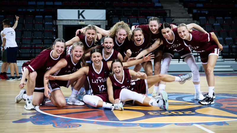 Latvijas U20 basketbolistes 2023. gada 4. augustā Klaipēdā. Foto: FIBA