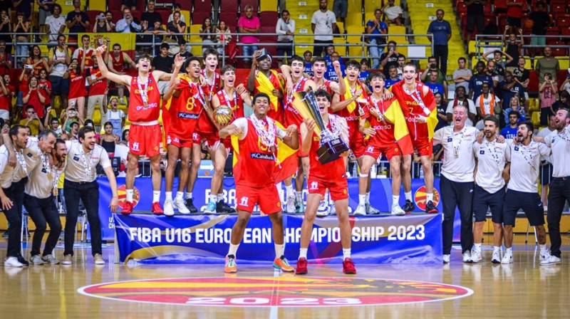 Spānijas U16 basketbola valstsvienība. Foto: FIBA