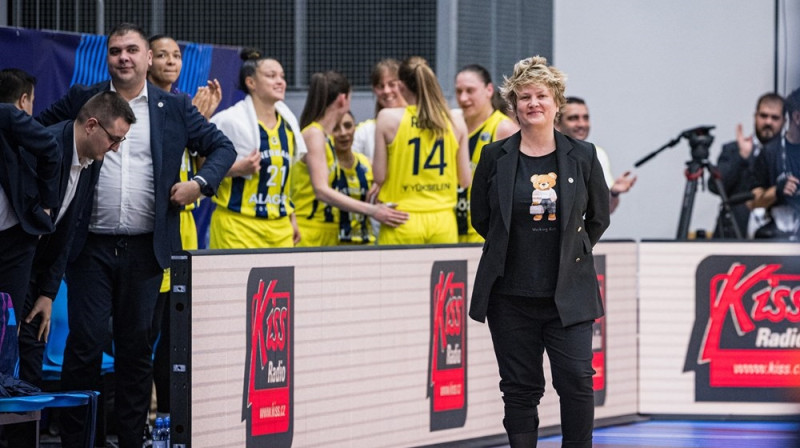 Marina Maļkoviča 2023. gada aprīlī Prāgā. Foto: EuroLeague Women