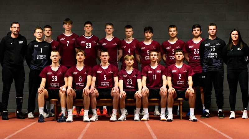 Latvijas U18 handbola izlase. Foto: Latvijas Handbola federācija.