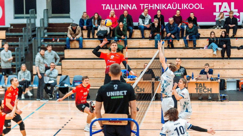 Mirklis no "Selver"/"TalTech" un RTU/"Robežsardzes"/"Jūrmalas" spēles. Foto: TalTech Volleyball