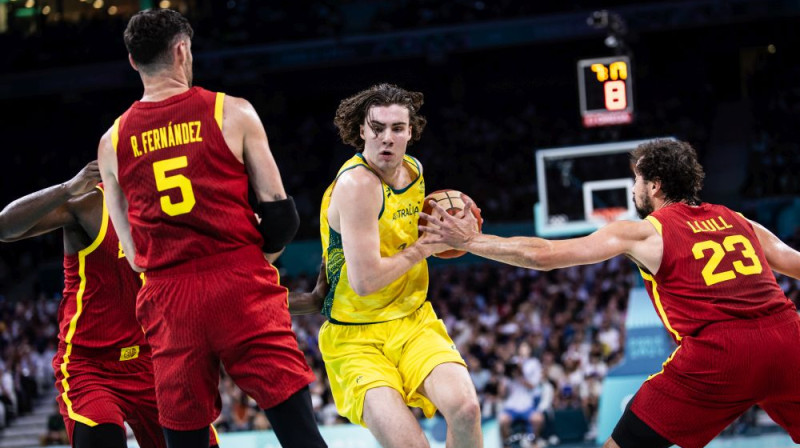 Džošs Gidijs uzbrukumā. Foto: FIBA