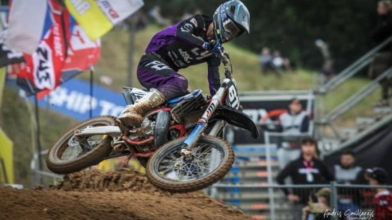 MX2 klases uzvarētājs Markuss Kokins. Foto: Andris Smilšarājs