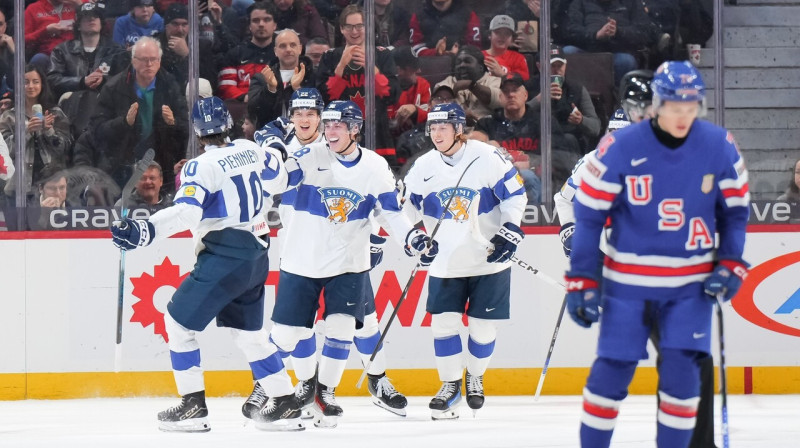 Mirklis pēc Somijas jauniešu vārtu guvuma cīņā pret ASV U20 izlasi. Foto: Andre Ringuette/IIHF