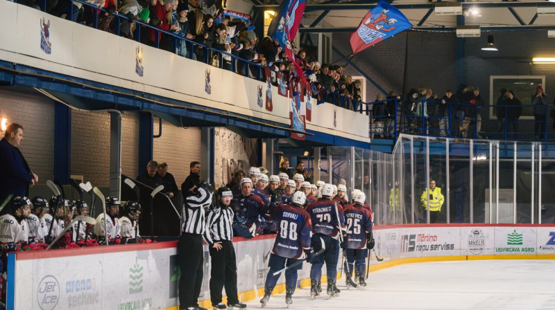 Pēc Jelgavas "Zemgales"/LBTU vārtu guvuma. Foto: HK Zemgale/LBTU