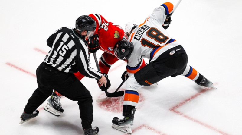 Rodrigo Ābols iemetienā. Foto: Rockford IceHogs