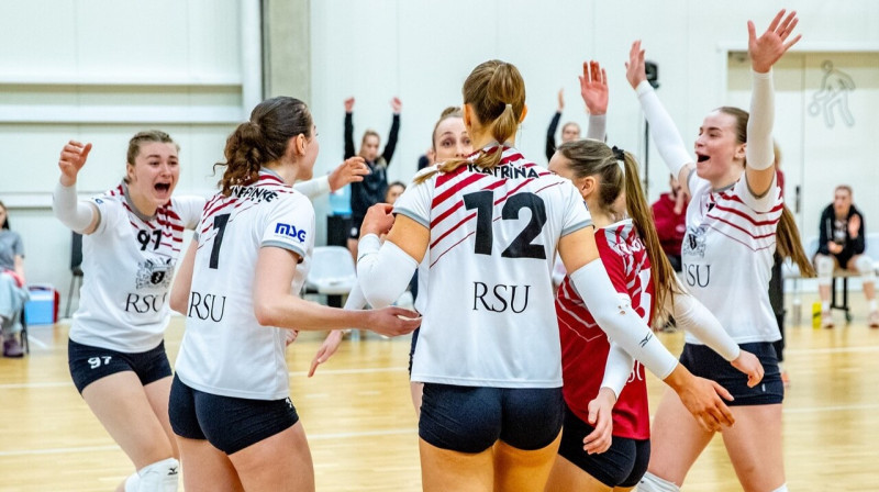 RSU/MSĢ volejbolistes. Foto: Evaldas Šemiotas