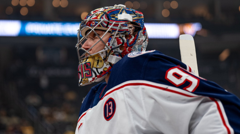 Elvis Merzļikins. Foto: Columbus Blue Jackets