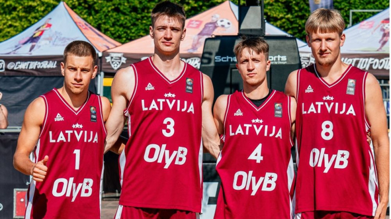 Latvijas U21 3x3 basketbolisti Foto: LBS