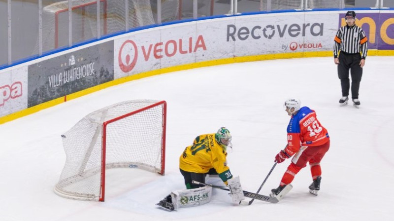 Emīls Ģēģeris precīzs pēcspēles izgājienā. Foto: Marcela Zádrapová/HC Poruba