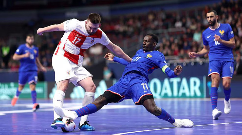 Mirklis Horvātijas un Francijas valstsvienību cīņā Rīgā. Foto: UEFA