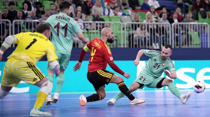 Omārs Rahū guva trīs vārtus Beļģijas 4:0 uzvarā pār Baltkrieviju. Foto: UEFA