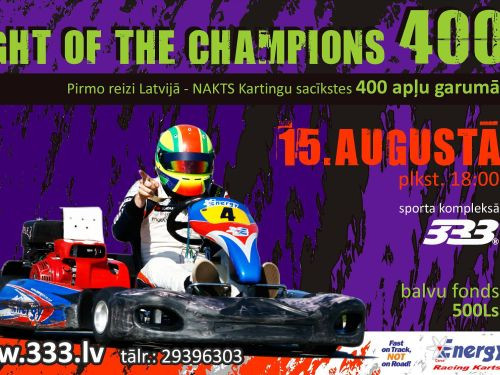 Šlēgelmilhs rīko ''Night of the champions 400'' kartinga sacensības