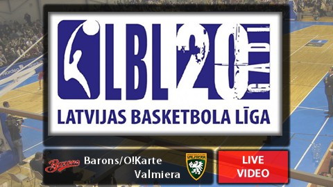 20:30 LBL 1/4fināls: Barons/O!Karte - Valmiera