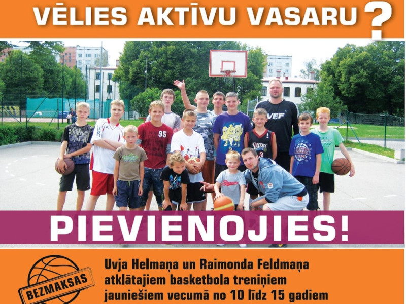 Ķengaragā norisināsies bezmaksas basketbola treniņi jauniešiem