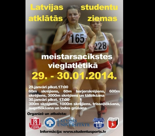 Meklējam tiesnešus Latvijas studentu atklātajām ziemas meistarsacīkstēm vieglatlētikā!