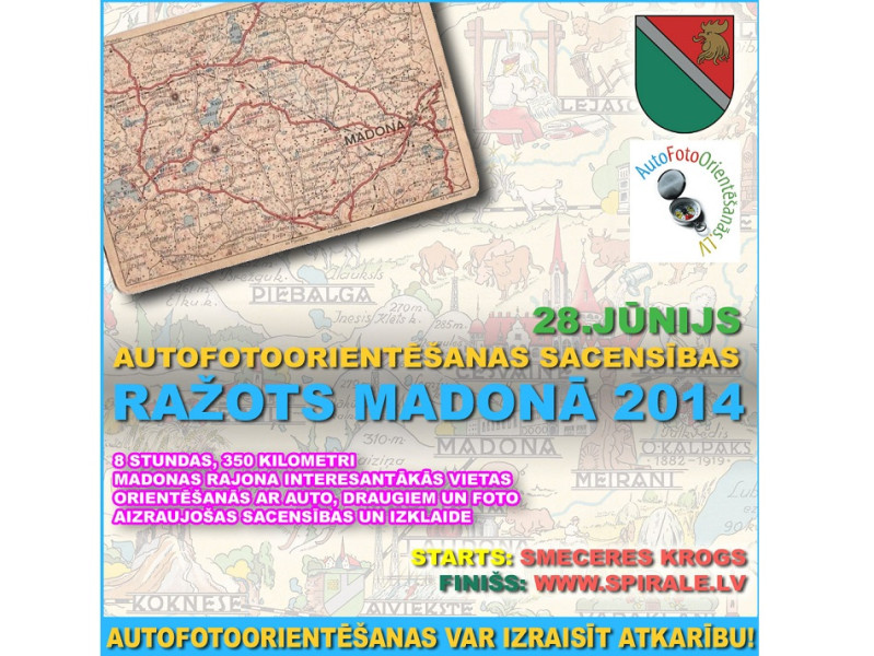 Autofotoorientēšanās brauciens „Ražots Madonā” – 28.jūnijā