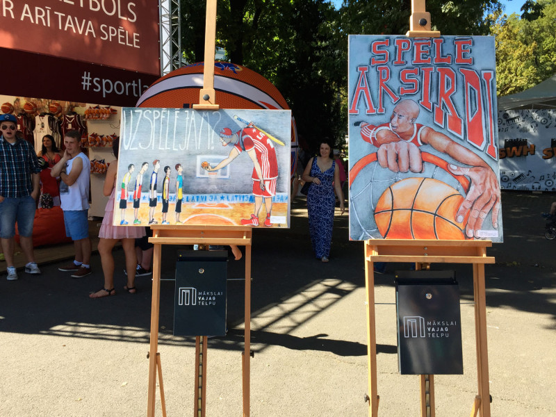 Noslēdzies fonda "Mākslai vajag telpu" Latvijas basketbola  valstsvienības atbalstītāju plakātu konkurss “Sportam vajag mākslu”