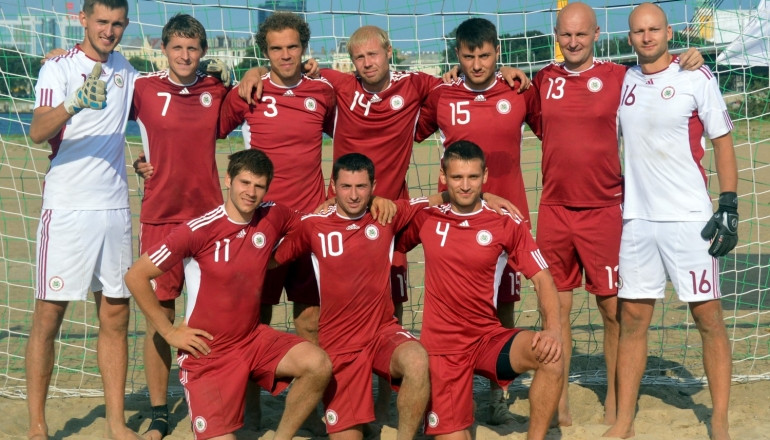 Latvijas pludmales futbola izlase pasaules rangā dala 93. vietu