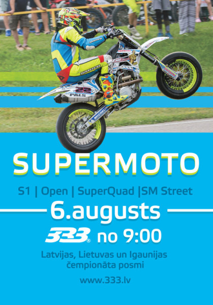 Sportiska atpūta motosporta cienītājiem - supermoto čempionāts „333” trasē