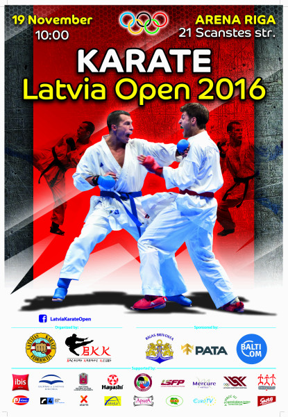 Sestdien Rīgā notiks pasaules līmeņa karatē sacensības "Latvia Open 2016"