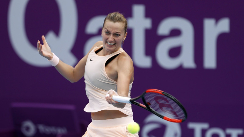 Kvitova pieveic Dohas turnīra speciālisti Radvaņsku, Halepa nežēlo Makarovu