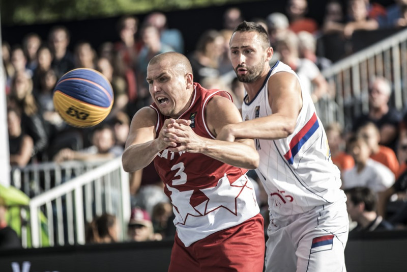 3x3 basketbola Eiropas čempioni latvieši un pasaules čempioni serbi Ventspilī
