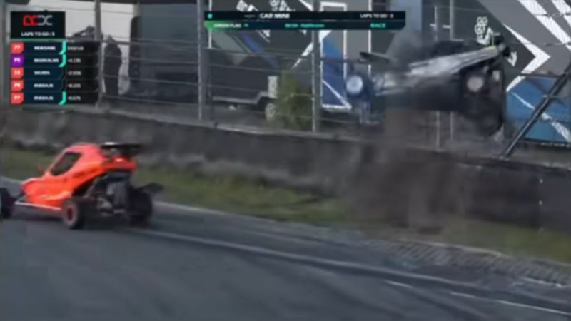 Video: Iespaidīgs kūlenis Biķernieku rallijkrosā