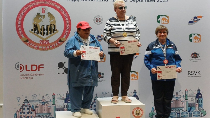 Pasaules čempionāts veterāniem dambretē Rīgā noslēdzies ar Latvijas sudrabu ātrspēlē