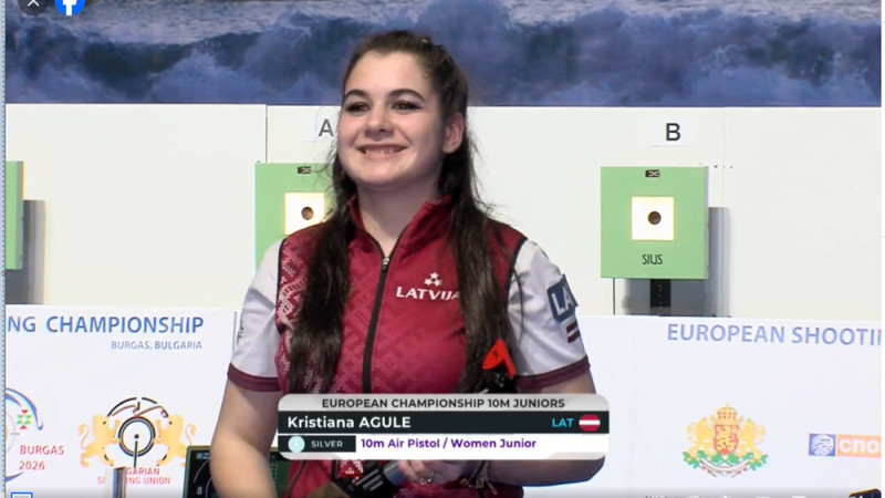 Eiropas junioru čempionātā šaušanā ar pneimatiskajiem ieročiem Agulei sudrabs