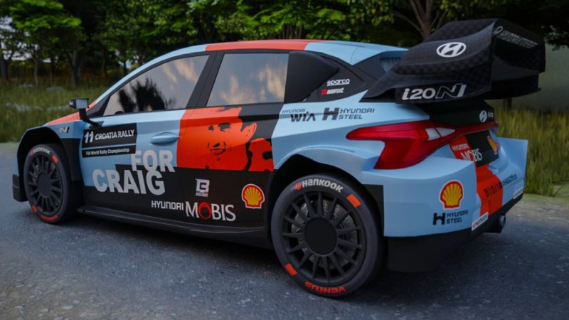 "Hyundai" pirms Horvātijas rallija prezentē Kreigam Brīnam veltītu auto dizainu