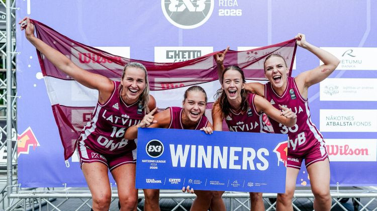 Latvijas 3x3 basketbolistēm Rīgā uzvara U-23 Nāciju līgas posma otrajā turnīrā